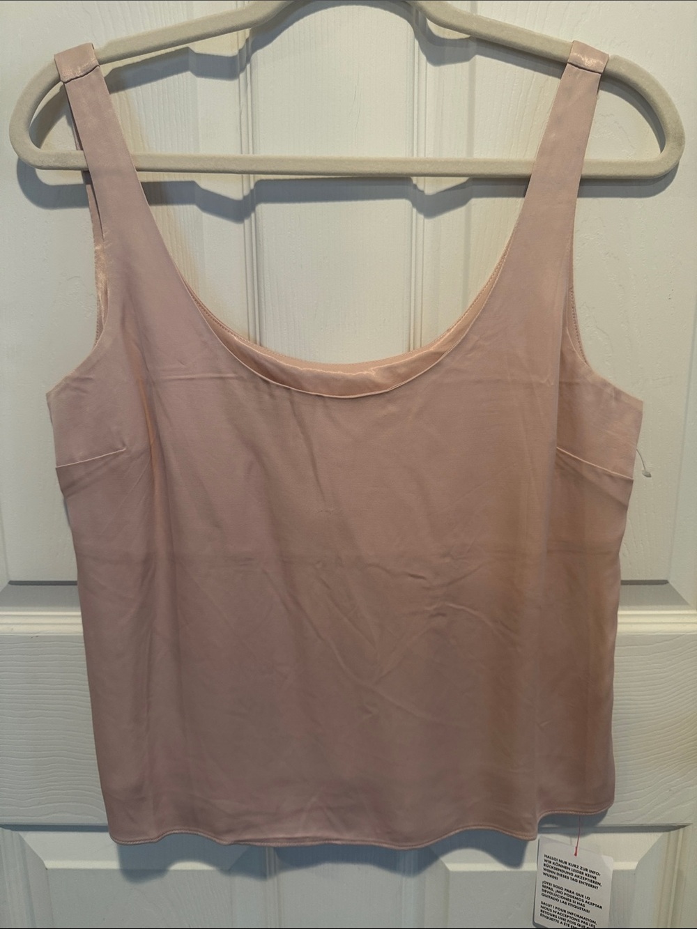 Topshop Blush Pink Satin Scoop Neck Cami
